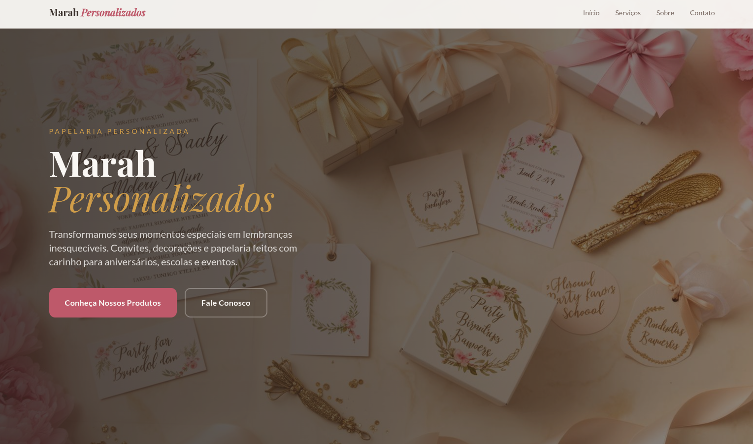 Landing Page Marah Personalizados
